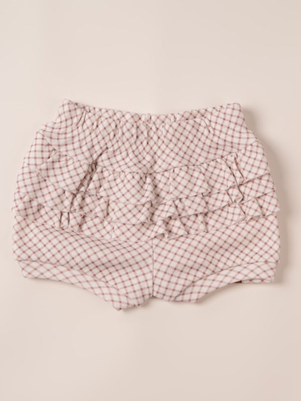 Short Bebê com Babado no Bumbum Xadrez