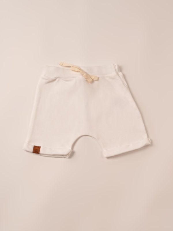 Short Bebê Saruel em Suedine Liso Off White