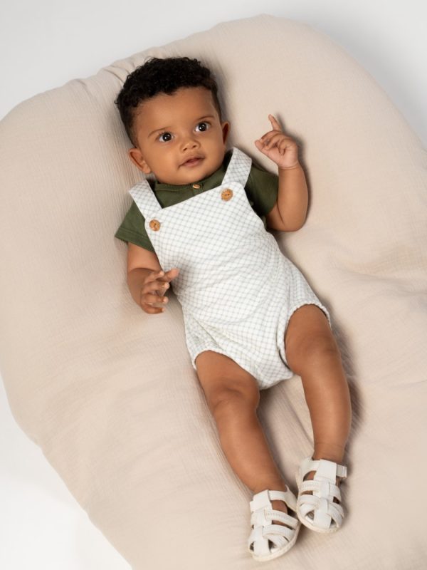 Romper Bebê Xadrez Verde