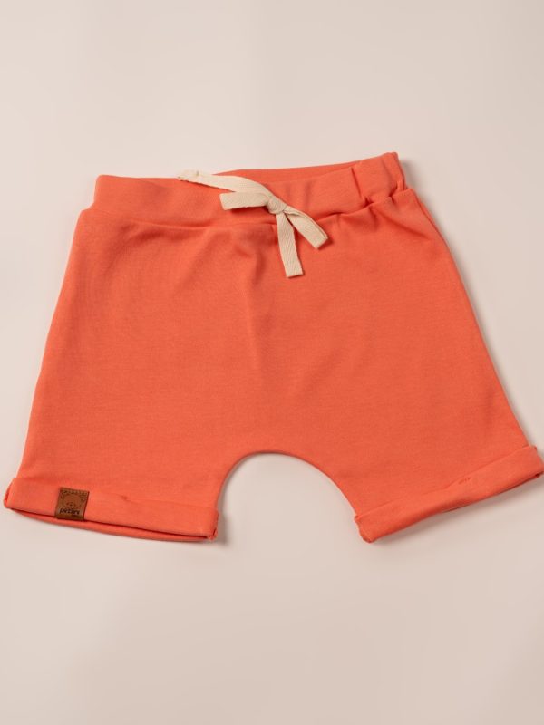 Short Bebê Saruel em Suedine Liso Coral