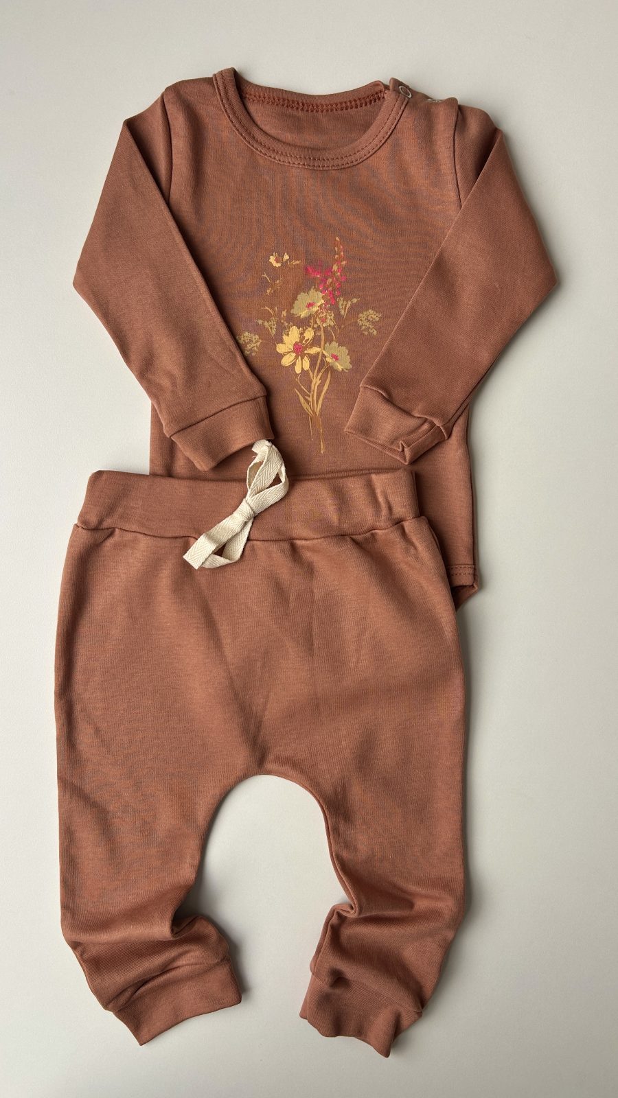 conjunto bebe body e calça pezzni baby algodao suedine