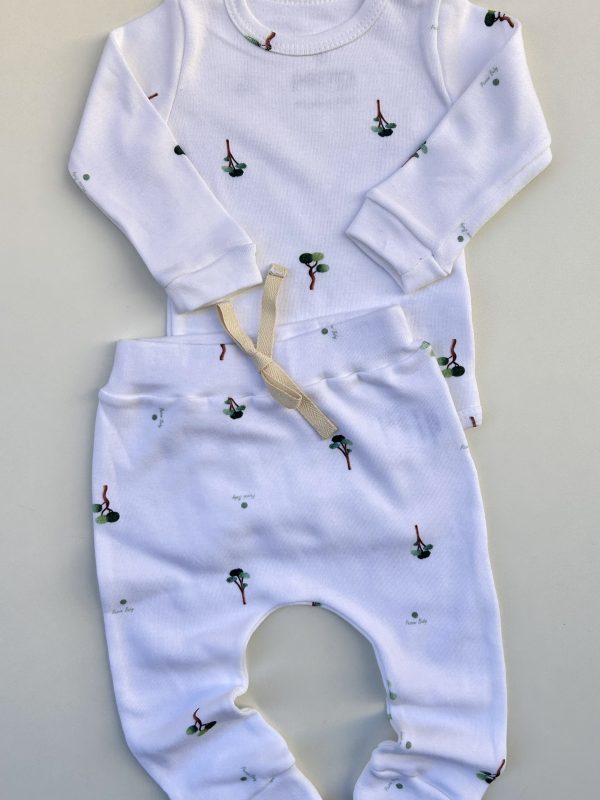 Conjunto Bebê Body e Calça Saruel Bosque Minimalista