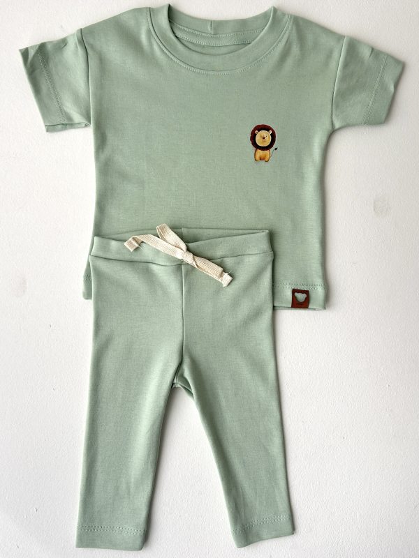 Conjunto Bebê Camiseta e Calça em Suedine Verde