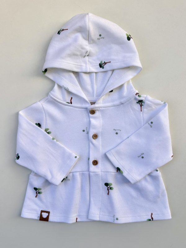 Casaquinho Bebê com Capuz Bosque Minimalista