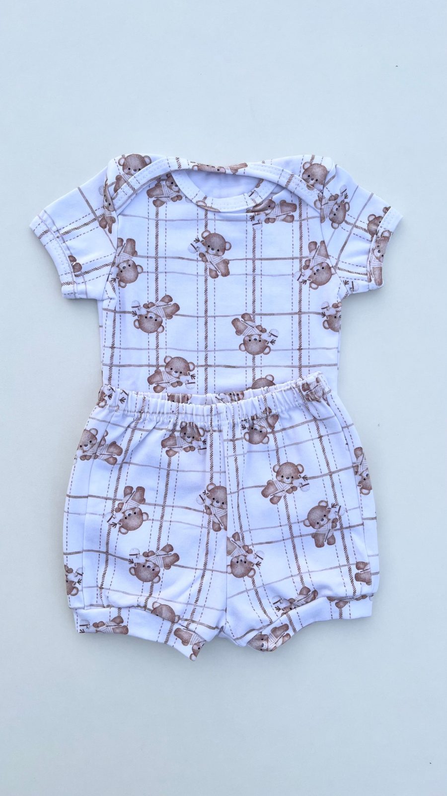 conjunto de bebe estampado 100 algodao
